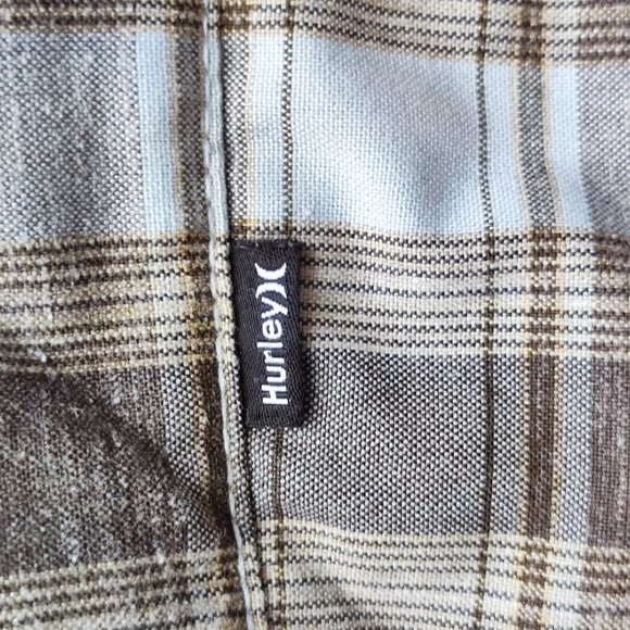 Hurley casual short grey plaid men's size 34 - Picture 7 of 7